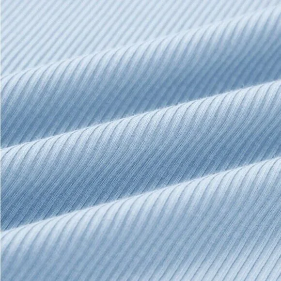 NEW OGL Move Size M Plantive Elf Brami Mini Dress With Shorts Baby Blue Ribbed - Picture 7 of 17